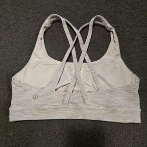 lululemon athletica Light Gray Strappy Sports Bra